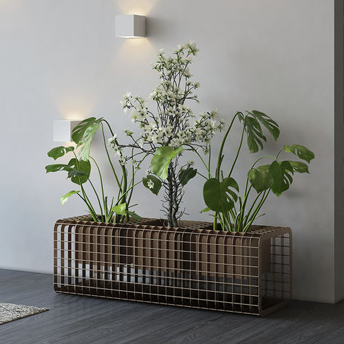Floreira metálica - CUBE - Cobermaster Concept - retangular / para ambiente interno
