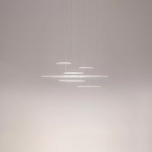 Lustre contemporâneo - Bruma Sparse 185 - Giopato & Coombes - em alumínio / em vidro de Murano / da linha comercial