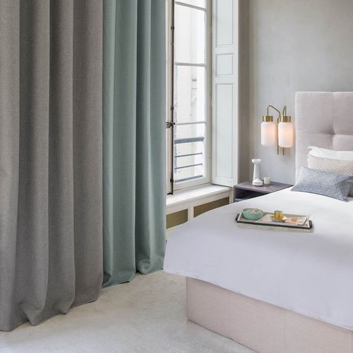 Tecido para cortinas - ATEN DIM OUT : ASHUR - FR-One - de cor lisa / em poliéster / lavável