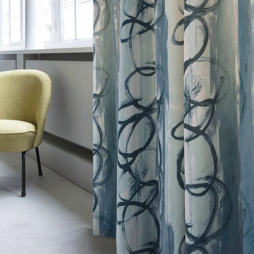 Tecido para cortinas - JUBILEA : JEDI - FR-One - estampado / em poliéster retardante de chama / em veludo