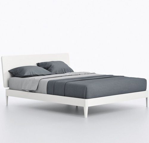 Cama de casal - SUEZ - cinquanta3 - contemporânea / com cabeceira / em madeira laqueada