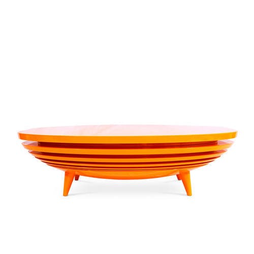 Mesa de centro contemporânea - Accum - BITANGRA - em madeira laqueada / com base em madeira / oval