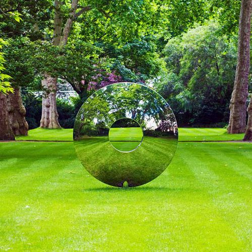 Escultura em aço inoxidável polido - TORUS - DAVID HARBER - para jardim / para espaço público