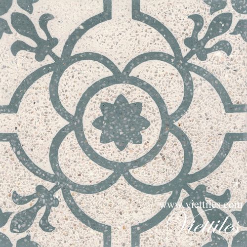 Ladrilho hidráulico efeito terrazzo - VT20-004 - Viet Tiles Corporation - fosco / para ambiente interno / de piso