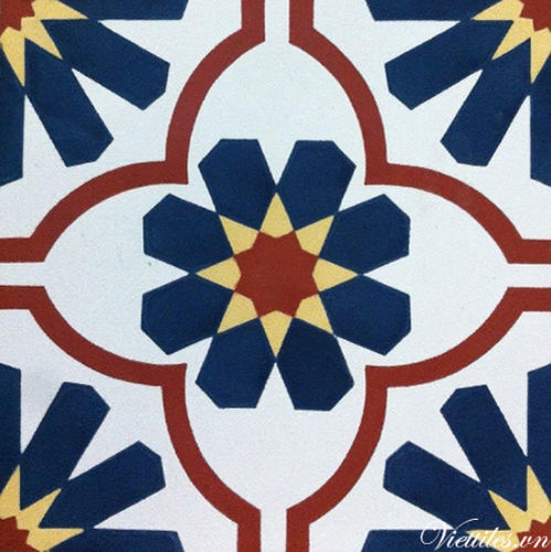 Ladrilho hidráulico fosco - V20-106 - Viet Tiles Corporation - para ambiente interno / de piso / de parede