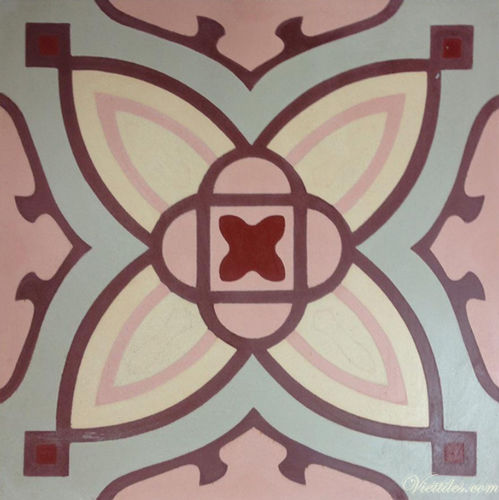 Ladrilho hidráulico fosco - V20-117 - Viet Tiles Corporation - para ambiente interno / de piso / de parede