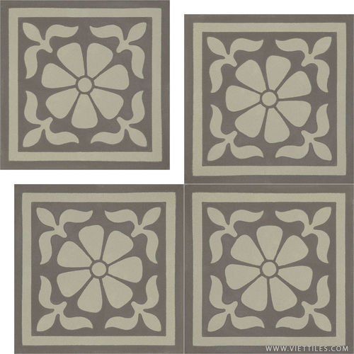 Ladrilho hidráulico para ambiente interno - V15-005 - Viet Tiles Corporation - de piso / de parede / 15x15 cm