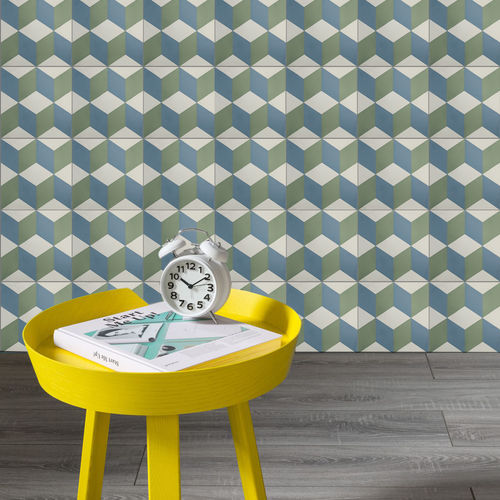 Ladrilho hidráulico fosco - V20-005 - Viet Tiles Corporation - 3D / para ambiente interno / para ambiente externo