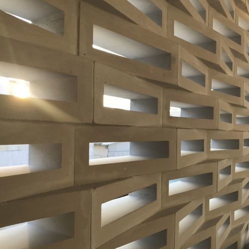 Bloco de concreto oco - VCBS-003-1000 TRAPEZE - Viet Tiles Corporation - decorativo / especial / para cerca