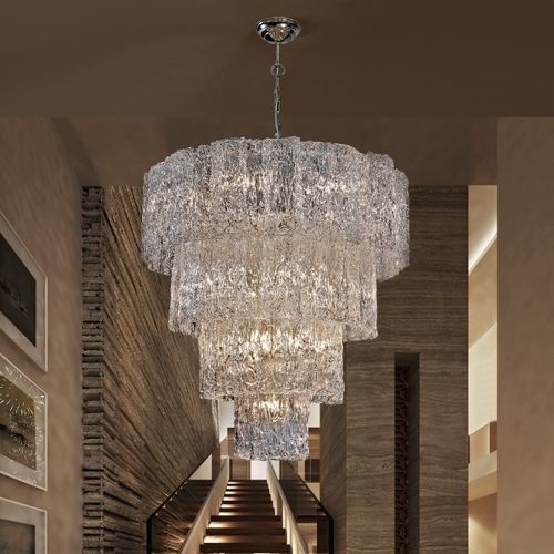 Lustre contemporâneo - ATENAS  - K-LIGHTING - em vidro / em latão / em cascata