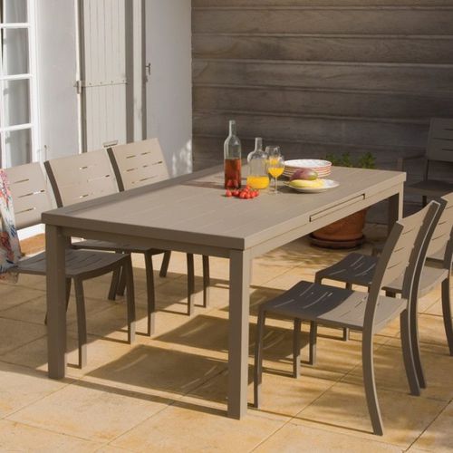 Mesa contemporânea - TYPON - Ezeis - em alumínio / com base em alumínio / retangular