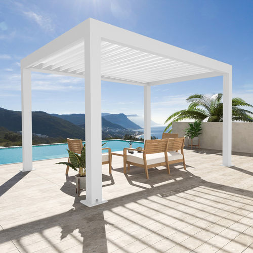Pérgola em aço inoxidável - CLIMATIX - Ezeis - em alumínio termolacado / com lâminas orientáveis / bioclimática