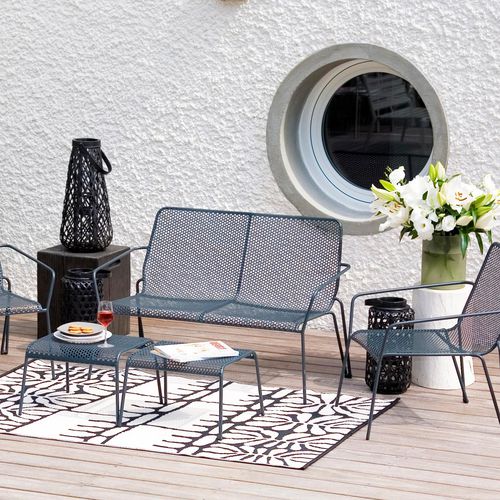 Banco de jardim contemporâneo - AMBROISE - Ezeis - em aço / com encosto / com braços