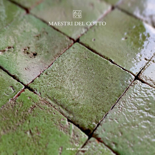 Placas de revestimento em terracota - COTTO SMALTATO VERDE INVECCHIATO - MAESTRI DEL COTTO - esmaltada / para ambiente interno / para banheiro