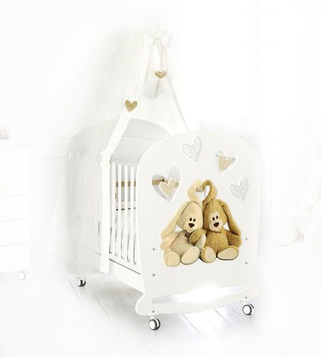 Cama de bebê contemporânea - CREMINO LUX - Baby Expert - com rodízios / em madeira