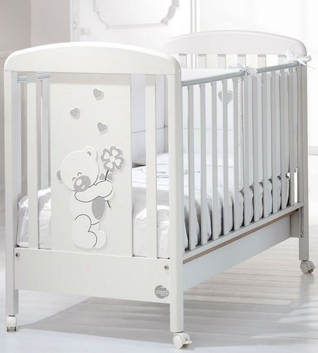 Cama de bebê contemporânea - GASTONE - Baby Expert - com rodízios / em madeira
