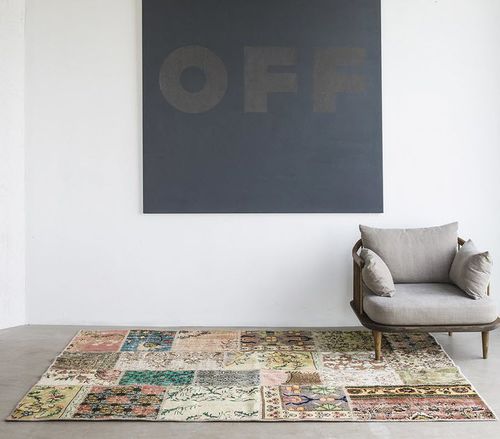 Tapete contemporâneo - VINTAGE - Massimo Copenhagen - patchwork / retangular / de nós atados à mão
