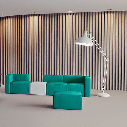 Sofá modular - HANDLE OFFICE - Milani - Chesterfield / em couro / contract
