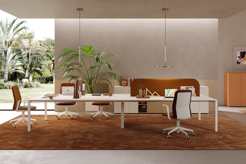Mesa de reunião contemporânea - DIECI - PROF - em madeira / em laminado melamínico / em vidro