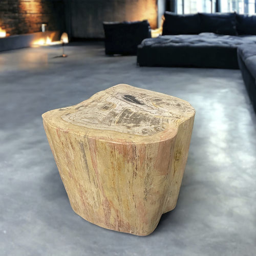 Mesa lateral contemporânea - CLAUDE - ARRELART - em madeira fossilizada / com base em madeira petrificada / feita à mão