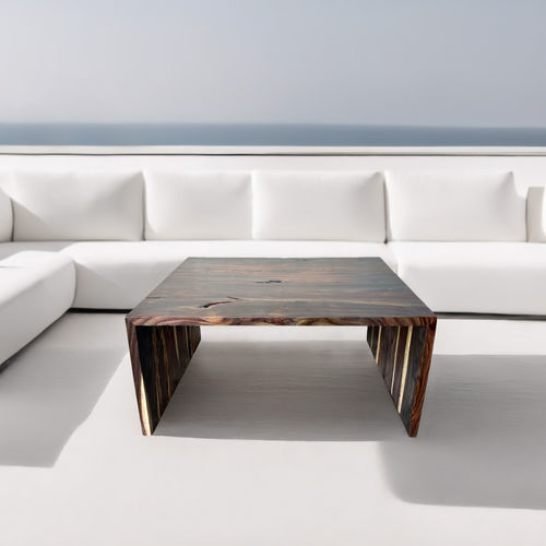 Mesa de centro contemporânea - PALMA - ARRELART - em pau-rosa / com base em pau-rosa / retangular