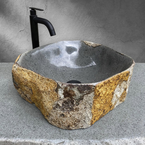 Cuba de apoio - NUSA DUA - ARRELART - em pedra natural / feita à mão / orgânico