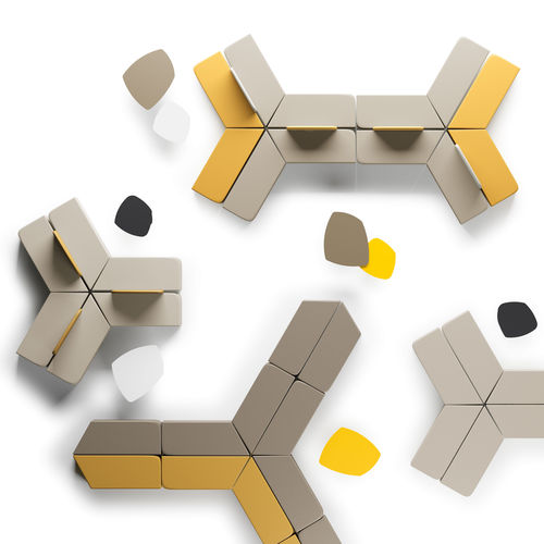 Banco estofado modular - MANTRA - ARTE & D SRL - contemporâneo / em tecido / em couro