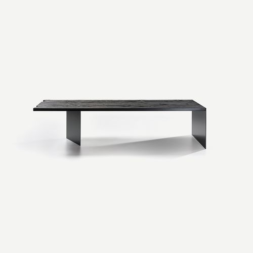 Mesa contemporânea - ILL - Nature Design - em carvalho / com base metálica / retangular