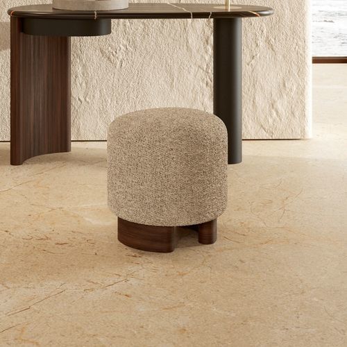 Puff contemporâneo - Pebble Small - Nature Design - em tecido / em carvalho / oval