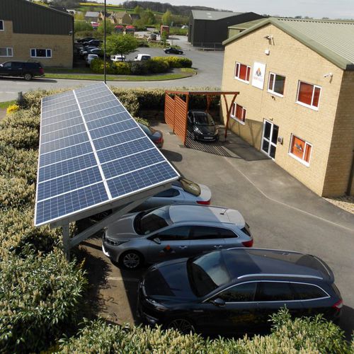Cobertura para estacionamento de carros da linha comercial - EPORT  - sunfixings - com painel solar / em aço