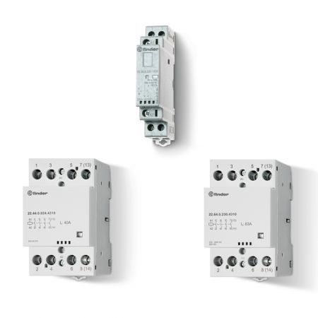 Contator modular - 22 - FINDER S.p.A - CA / CC / para trilho DIN