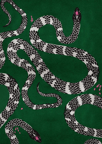 Tapete contemporâneo - SNAKE - Rug's Society - estampado / de lã / em seda