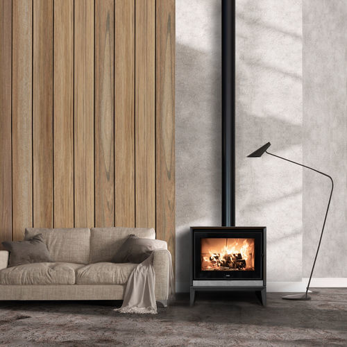 Salamandra a lenha - VENUS CLASSIC - Klover - 5 kW–10 kW / de instalação livre / contemporânea