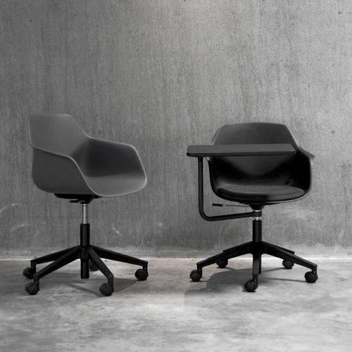 Cadeira de conferência em compósito -  FOUR®ME 66 - Ocee Design - com rodízios / da linha comercial / preta