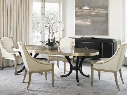 Mesa De Jantar Clássica Caracole Classic Draw Attention Caracole Em Madeira Com Base Em Madeira De ébano Oval