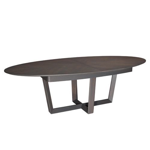 Mesa contemporânea - LOUNGE - Michel Ferrand - em madeira / com base em madeira / oval