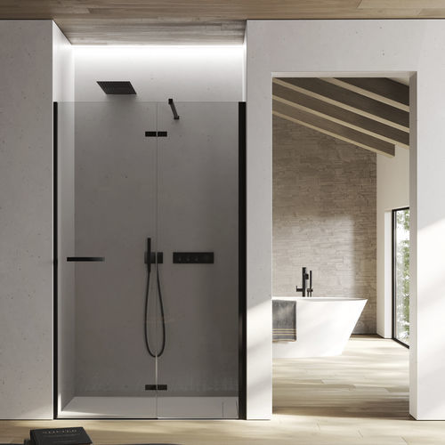 Cabine de banho em vidro - SMART - Disenia - com porta de abrir / de canto / da linha comercial