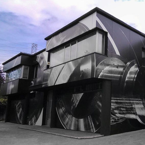 Revestimento de fachada com motivos impressos - PANEL COMPOSITE - Umetal - em compósito / em chapa / sob medida