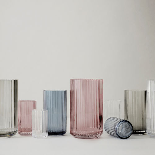 Vaso contemporâneo - 201111 - LYNGBY PORCELÆN - em vidro soprado / em vidro fumê