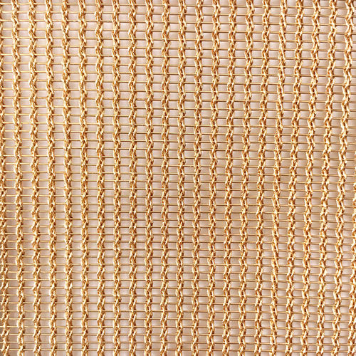 Tela metálica em cobre - XY-M3165T - Hebei Shuolong Metal Products Co.,Ltd - para parede divisória / com malha comprida / efeito de bronze