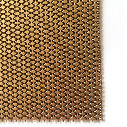 Tela metálica em aço inoxidável - XY-1548G - Hebei Shuolong Metal Products Co.,Ltd - para revestimento de fachada / com malha apertada / efeito de bronze
