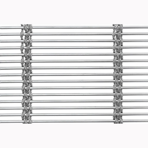 Tela metálica em aço inoxidável - XY-M3676 - Hebei Shuolong Metal Products Co.,Ltd - para parede divisória / com malha comprida / prateada