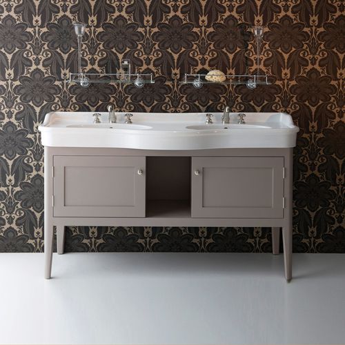 Gabinete de banheiro duplo - ORTONA - Albion Bath Co - de piso / em MDF / em faia