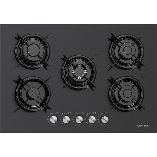 Cooktop a gás - C7-50WF BLACK - Kumtel & Luxell - 5 bocas / de embutir / com botões