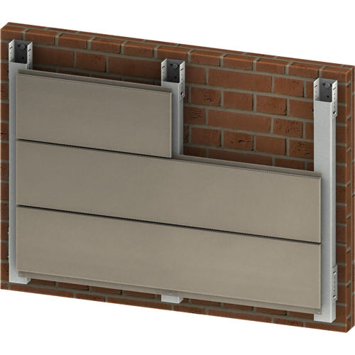 Fachada ventilada em alumínio - TETRIS® LINE - Cantori srl - lisa / com elemento de fixação