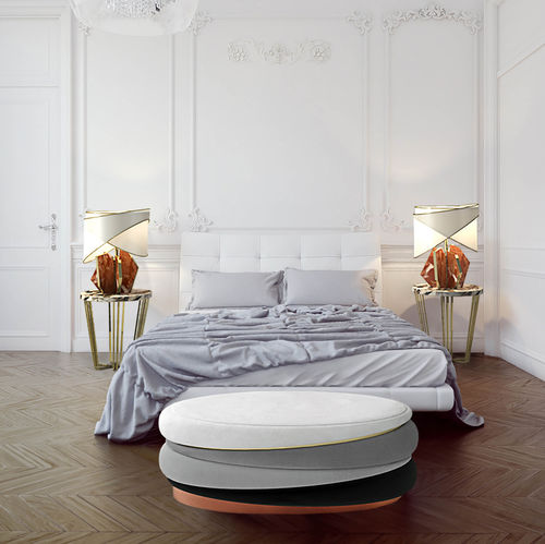 Banco de pé de cama contemporâneo - Obsidian - Muranti - em veludo / em algodão / da linha residencial