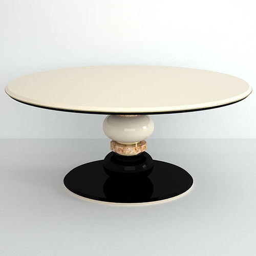 Mesa de jantar contemporânea - Hematite II - Muranti - em pedra / com base em madeira laqueada / com base em latão polido
