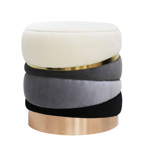 Banqueta contemporânea - Obsidian - Muranti - em veludo / em algodão / com base em latão polido