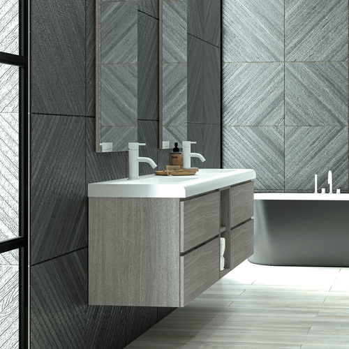 Gabinete de banheiro duplo - LIFE - BAÑOS 10 S.L. - de parede / em laminado melamínico / em aglomerado