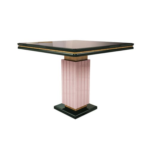 Mesa de jantar contemporânea - JENNIFER - By Swans - em madeira maciça / em vidro fumê / quadrada
